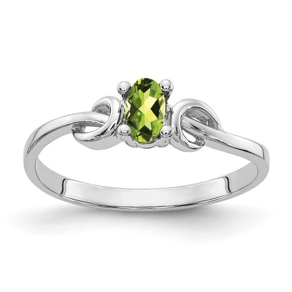 Kazi Luxury 14k White Gold 5x3mm Oval Peridot ring,New Products : American Fashion Style Bags On Sale